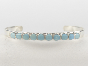 lot 288 image: Turquoise Inlay Sterling Silver Cuff Bracelet.