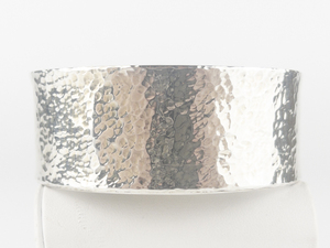 lot 298 image: Heavy Hammered Sterling Silver Cuff Bracelet.