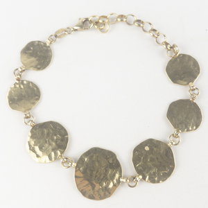 lot 301 image: Hammered Disc Vermeil Bracelet.