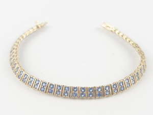 lot 304 image: Ultimate Trading  Lab Grown Tanzanite Vermeil Tennis Bracelet.