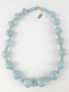 lot 306 image: New Old Stock Large Chunky Turquoise Sterling Silver Bead Necklace. Replacement Value $150