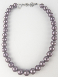 lot 311 image: New Old Stock Purple Sterling Silver Shell Bead Necklace. Replacement Value $75