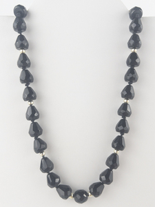 lot 318 image: Unknown Maker (MI) Black Crystal Base Metal Bead Necklace.
