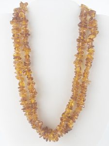 lot 324 image: New Old Stock Rough Cut Baltic Amberbead Necklace.