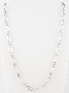 lot 336 image: Rope & Paperclip Link Sterling Silver Chain Necklace. Perfect For Your Favourite Enhancers