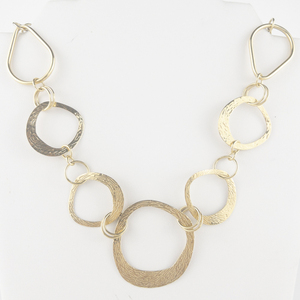 lot 337 image: Michael Anthony  Textured Circle Link Vermeil Necklace.