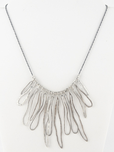 lot 342 image: PAZ Israel  Bar Link Sterling Silver Bib Necklace.