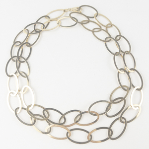 lot 345 image: Open Circle Link Vermeil Necklace.