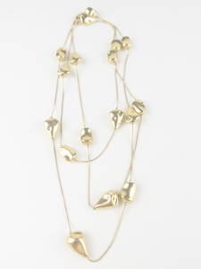lot 346 image: Chunky Gold Tone Base Metal Station Necklace.