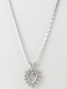 lot 369 image: Cz Accented Sterling Silver Pendant Necklace .