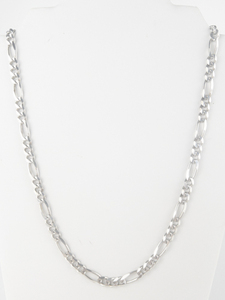 lot 378 image: KARIZIA 6.6Mm Figaro Sterling Silver Chain Necklace.