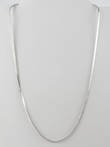 lot 381 image: Italian Thin sterling Silver Herringbone Necklace.