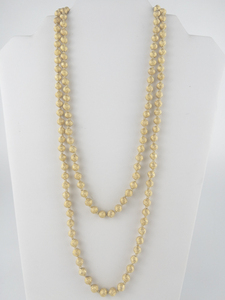 lot 394 image: Textured Knotted Bead Gold Tone Base Metal Necklace.