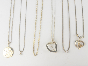 lot 397 image: Group of 6  Gold Tone Base Metal Pendant Necklaces. All Wearable & In Good Condition