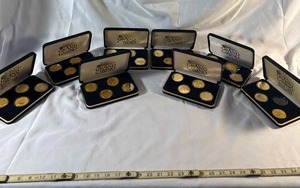 lot 44 image: 8 sets of Grand Casino  Mille Lacs Hinckley Collector Coins in Original Cases