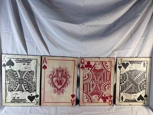 lot 56 image: Set of Vintage Tin-Printed Playing Card Art Decor Pieces