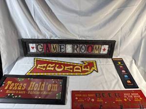 lot 58 image: Vintage Game Room Sign Collection