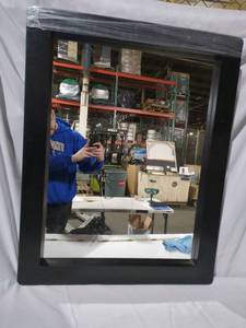 lot 115 image: Large Black Framed Mirror