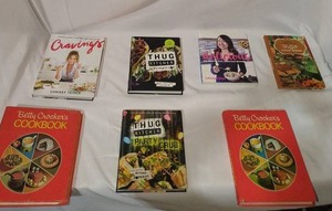 lot 120 image: Collection of 7 Popular Vintage & Modern Cookbooks Featuring Betty Crocker & Thug Kitchen