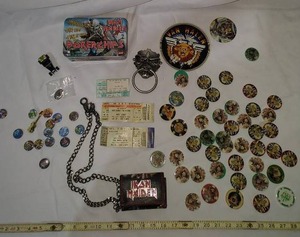 lot 129 image: Vintage Rock Memorabilia Iron Maiden Poker Chips, Concert Tickets, Van Halen