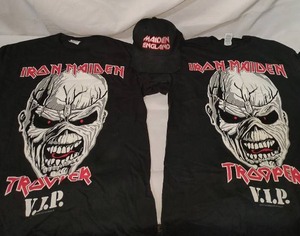 lot 133 image: Iron Maiden Trooper Concert T-Shirts Medium & Cap Lot