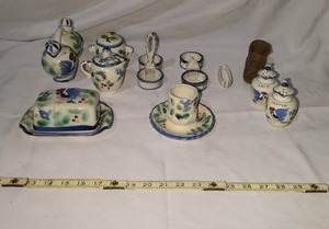 lot 137 image: Hand-Painted Ceramic Kitchenware Set
