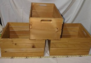 lot 142 image: Set of 3 Rustic Wooden Crates