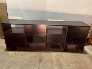 lot 85 image: Contemporary Organizer Shelving Unit with Stylish Dark Finish