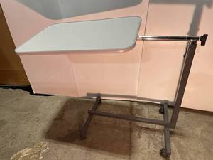 lot 88 image: Adjustable Overbed Table on Wheels - 3 long