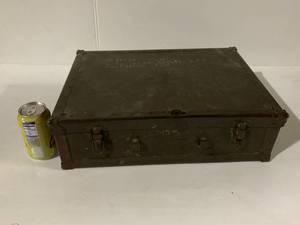 lot 102 image: Vintage Military Footlocker with WWII Memorabilia and Historical Documents