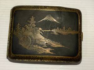 lot 3A image: Vintage Mixed Metal Cigarette Case Komei Style Engraved Art