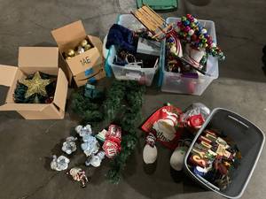 lot 97 image: Huge Assorted Christmas Decorations Lot
