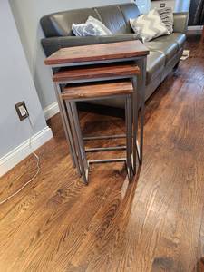 lot 52 image: Industrial Nesting Tables Set of 3