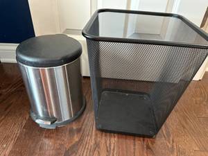 lot 101 image: Stainless Steel Pedal Bin & Mesh Basket