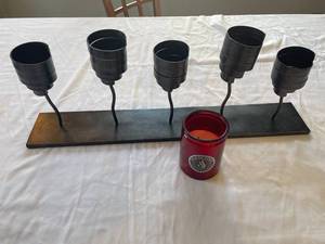 lot 116 image: Iron Candelabra with Soy Candle