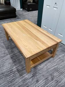 lot 202 image: Wooden Coffee Table with Shelf