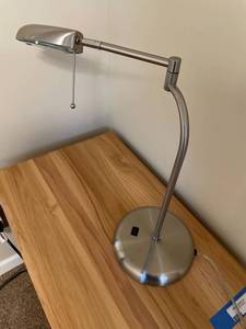 lot 245 image: Modern Brushed Nickel Desk Lamp