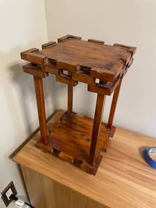 lot 248 image: Handcrafted Wooden Plant Stand