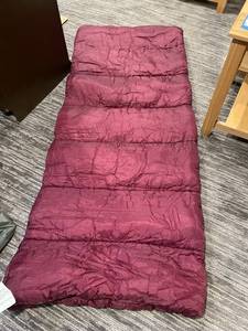 lot 249 image: Burgundy Sleeping Bag with Plaid Lining