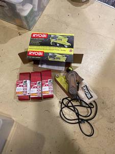 lot 269 image: Ryobi Belt Sander with Sanding Belts