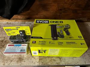 lot 323 image: Ryobi 18V Brad Nailer Kit