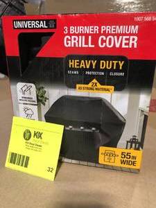 lot 32 image: Premium Grill Cover 55 in.  Customer Returns See Pictures
