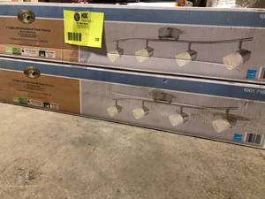 lot 39 image: Lot of Hampton Bay 2.6 ft. 4-Light Brushed Nickel Integrated LED Track Lighting Customer Returns See Pictures