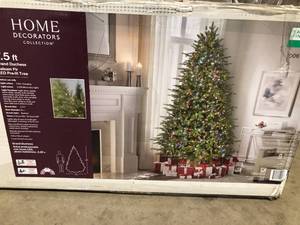 lot 47 image: Home Decorators Collection 7.5 ft. Pre-Lit LED Grand Duces Artificial Christmas Tree Missing Control Remote  Customer Returns See Pictures