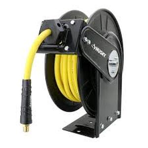 lot 44 image: Husky 38 in. x 50 ft. Open Face Hybrid Hose Reel with Hose Customer Returns See Pictures