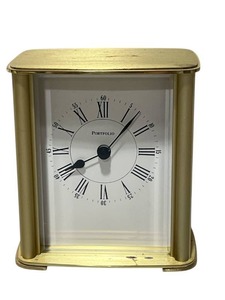 Tiffany & Co. Brass Portfolio Quartz Desk Clock 2100 (Made in Germany) in Used Condition