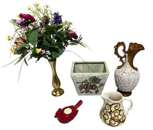 Home Dcor Lot including MCM Pitcher Vase (12 Tall) in Nice Condition