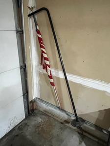 American Flag and 6 Black Metal Anchor Pole