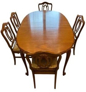 Wonderful Vintage MCM 1960s Broyhill Charmaine Cherry Dining Room Table (59 x 41) with 5 Chairs and Two 12 Leaves - Bring Help to Remove