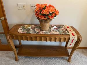 Solid Wood 52 Entry Way Table with Dcor - 52 W x 29.5 T x 18 D - Located on Lower Level